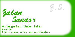 zalan sandor business card